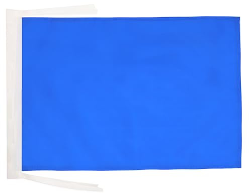 AZ FLAG Drapeau Unicolore Bleu 45x30 cm Polyester 100D Cordelettes | Usage intérieur et extérieur Drapeau décoratif de couleur blanche coutures doubles et bords renforcés