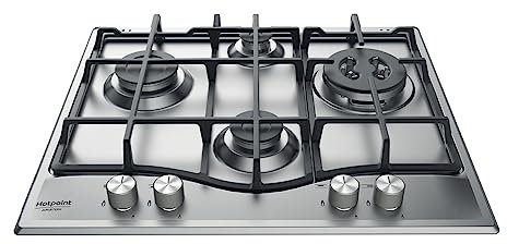 Hotpoint PCN 641 T/IX/HA 4 fuochi gas, 1 tripla corona, Inox, griglie in ghisa