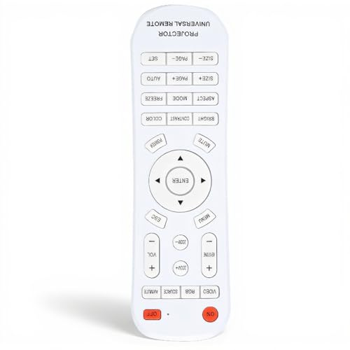 ASHATA Universal Porjector Remote Control, Universal-Fernbedienung Präsentationssystem Projektor Remote Control,Tragbar 10M Abstand Fernbedienungscontroller für Projektor Weiß