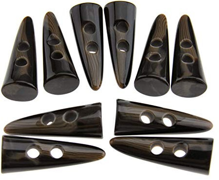 OTOTEC Dunkle Kaffeehorn-Nachahmung mit Zahnknöpfen für Mantel, Jacke, Blazer, Nähen