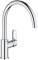 GROHE BauLoop, Küchenarmatur mit hohem Auslauf (Wasserhahn für die Küche, 360° schwenkbar, Spültischarmatur mit isolierten Wasserwegen für mehr Hygiene, einfache Spülbecken-Montage), chrom, 31368001