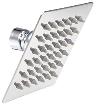 sourcing map High Pressure Shower Head, 4 Inch Square Rain Shower Head 360 Degree Adjustable Stainless Steel Rainfall Shower Head