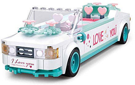 Sluban Klemmbausteine SL95627, Hochzeit - Limousine (205 Teile) [M38-B0767], Spielset, Klemmbausteine, Girls Dream, mit Spielfigur, Mädchenträume, bunt