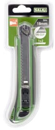 SALKI | Cutter 18mm avec 3 lames (2+1) | Cutter de précision TRI-CUT de 18mm de large | Sécurité intégrée | Manche ergonomique | Lame Sécable pour rester Affûtée