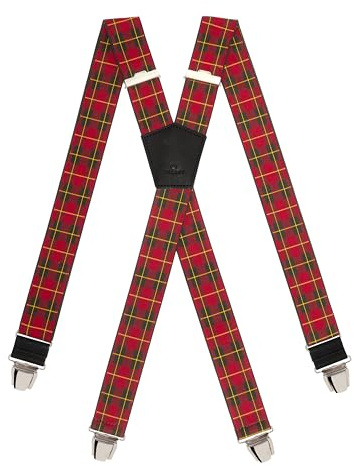Pierrot Bretelle Uomo Larghe Premium - Regolabili Fino A 130cm - Elastico Rinforzato e Finiture in Pelle - Garantite A Vita - Clip molto forti - Bretelle Uomo Eleganti