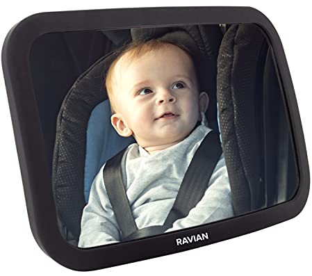 Baby Car Mirror for Back Seat Safest Newborn Essentials with Rear View, Shatterproof, Adjustable to See Rear Facing for Infants, Kids and Pets (Pack of 3)