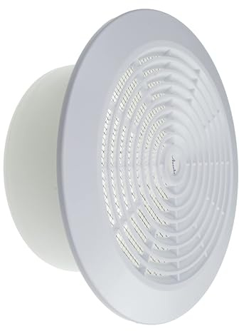 Vent Systems Cubierta de ventilación de techo redonda de plástico blanco de 6 pulgadas, rejilla de aire de techo desmontable con pantalla de nailon, rejilla de ventilación de aire, cubierta de