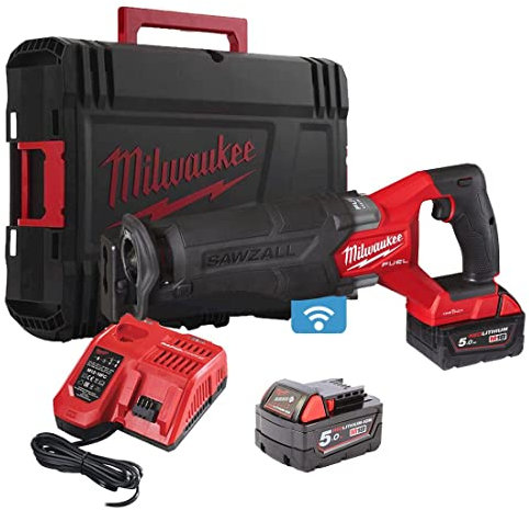 Milwaukee M18 ONEFSZ 18V Fuel ONE-Key Reciprocating Saw with 2X 5.5Ah Batteries, Charger & Case