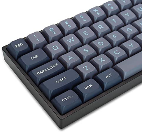 dagaladoo Double Shot PBT Keycaps Set, Custom Keyboard Keycaps,189 Key Full Set,ISA Profile Keycaps for 60% 65% 70% 100% MX Switches Mechanical Keyboard(Grey/Dark Blue,only keycaps)