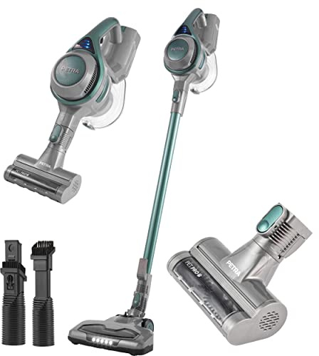 Petra PF01195VDEEU7 Pet+ Staubsauger, Akku-Staubsauger, 22,2V, 1,2L Staubbehälter, Stabsauger, Umrüsten auf Handgerät, LED-Bodenbürste, 40 Min. Betriebszeit, Tierhaaraufsatz, abwaschbarer HEPA-Filter