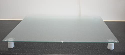 Deenz 60X52Cm Universal Hob Cover Plate Tempered Glass Worktop Saver Frosted with 4X Feets Dishwasher Safe 5mm