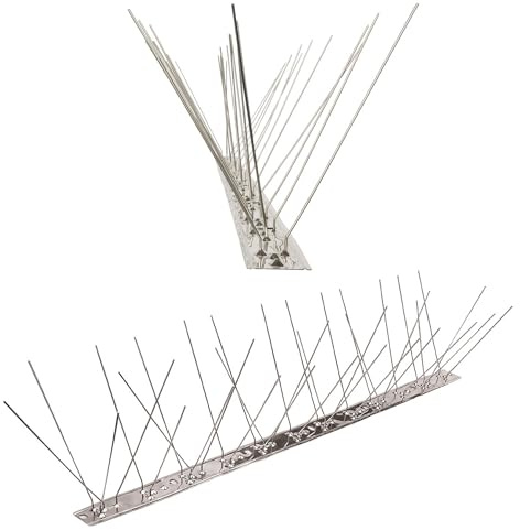 3 Meter (6 x 0,5m) Taubenspikes 3-reihig auf V2A-Flexleiste - hochwertige Lösung für Vogelabwehr Taubenabwehr Edelstahl Spikes