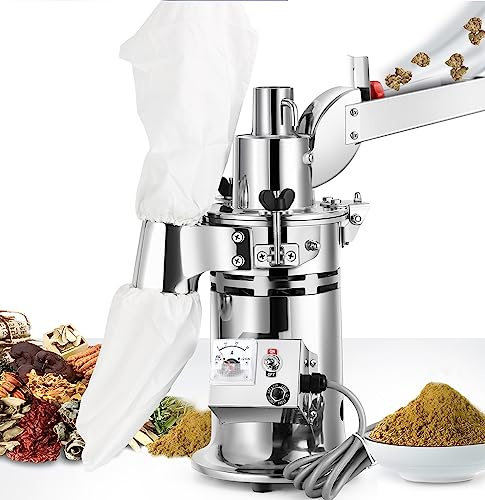 Moongiantgo Hammer Mill Grinder Electric 1200W Continuous Herb Grinder, Capacity 6.6-33 Lbs/H, with 6 Sieve Meshes, Commercial Grinding Machine for Dry Herb Grain Spice Corn Nutmeg, 110V