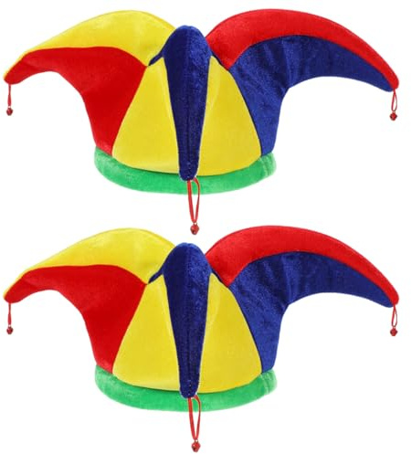 DIYEAH 2 Stück Bunter Karnevalshut aus Stoff für Clown Kostüm Fasching Party Accessoires Erwachsene und Kinder
