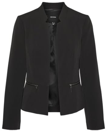Vero Moda VMLULU LS Classic - Blazer con Cremallera, Negro, S