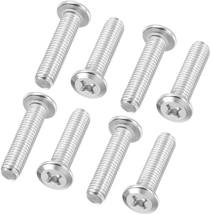 PATIKIL Tornillos de Cabeza Plana Redonda 8 Piezas M8-1.25 x 35Mm Tornillos de Encuadernación de Acero Inoxidable 304 18-8 Rosca Completa Tornillo de Máquina de Accionamiento