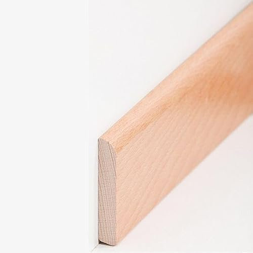 PROVISTON Plinthe en bois massif de hêtre à coller, visser et clouer, 10 x 58 x 2400 mm, 1 pièce