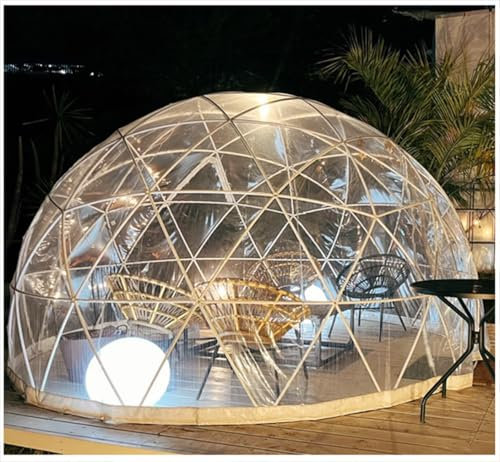 GAYAYAS Outdoor-Gartenkuppel, Kuppelzelte, wetterfestes Gewächshaus-Gartenblasenzelt,PVC-Kuppelzelte, wetterfestes Gewächshaus, für Hinterhof, Camping, Party-Event (transparent)