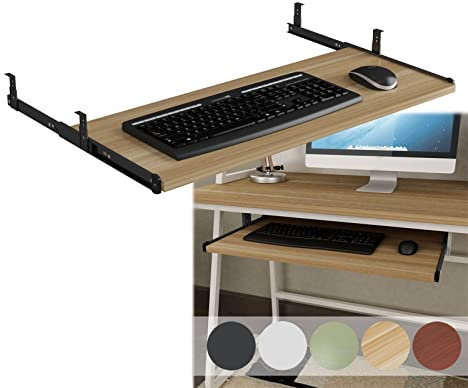 SFNIOKFG Schreibtisch-Erweiterungsregal - 5 Farben, Holz-Tastaturablage zum Ausziehen unter dem Schreibtisch, mit höhenverstellbarem Ständer, unterstützt Ablagefächer für Tastaturen und Mäu