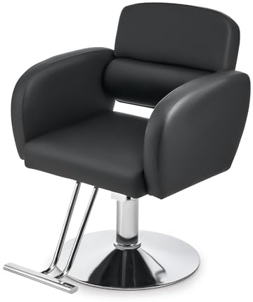 CO-Z Sillón de Peluquería Profesional con Bomba Hidráulica, Silla de Peluquería con Giro de 360°, Altura Ajustable de 15 cm, Capacidad 250 KG, Sillón de Barbero para SPA, Belleza, Barbería