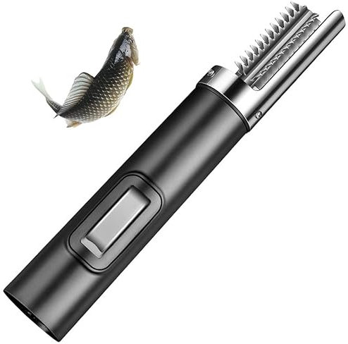 Cordless Electric Fish Scaler, 125w Portable Electric Fish Scraper, with 6-sided cutter heads, Built-in 3000mAh Battery, waterproof whole body, waterproof touch switch, for Home Restaurants Use