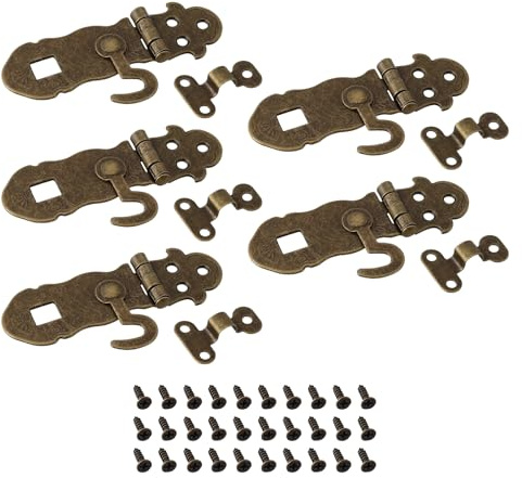 LT Easiyl 5 Stück Riegelschloss In Antik-Bronze 72 X 24 Mm Vintage-Haspe Kastenverschluss Haspe Riegel für Holzboxen Schmuckboxen Geschenkboxen Und DIY-Projekte