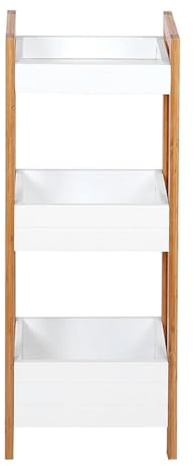 KARAT - Étagère de Salle de Bain en Bambou - Rayonnage de Rangement du Salon Chambre Couloir - Design Élégant Robuste - Rangement Gain de Place à 3 Niveaux (Texas P20 x L28 x H74 cm)