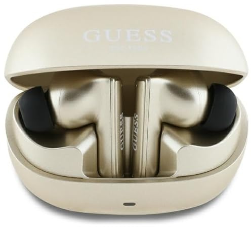 CG Mobile Guess Cuffie Bluetooth TWS + Capsule Docking Station Logo Stampato Oro