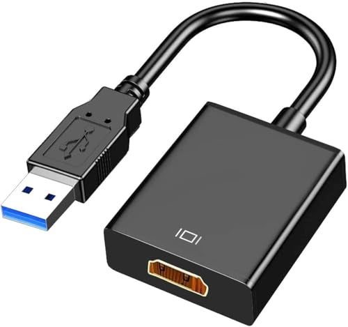 ZISONIX Adaptateur, convertisseur USB 3.0/2.0 vers HDMI, câble vidéo HD 1080p pour PC, Ordinateur Portable, HDTV Compatible avec Windows XP/7/8/8.1/10/11(Not pour Vista, Linux, Chrome, Mac OS)