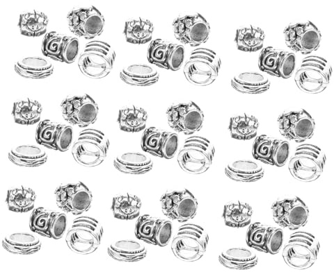 DEARMAMY 50 piezas Anillos Metálicos para Dreads Accesorios Trenzas Adornos Pelo Joyería para Trenzas Africanas Decoraciones para Dreadlocks y Coletas para Fiestas y Diario