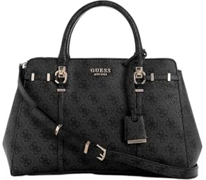 GUESS Leona Logo Mulit Comp Satchel CLO - COAL LOGO One Size