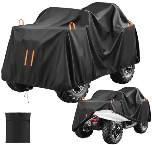 AOOSA ATV Cover, 256x110x120CM | Waterproof 4 Wheelers Quad Cover with Storage Bag Reflective Stripe 210D Oxford Fabric Anti Dust Bird Droppings UV-resistant