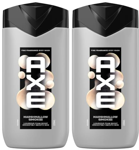 AXE Gel Douche Homme Ultime Marshmallo Édition FIFA™ 2x225ml | Parfums Envoûtants, Vanille & Patchouli, Mousse Ultra-Onctueuse, Nettoie en Douceur Peau Propre et Douce