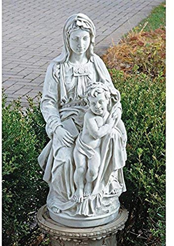 Design Toscano Madonna of Bruges Statue, Antique Stone