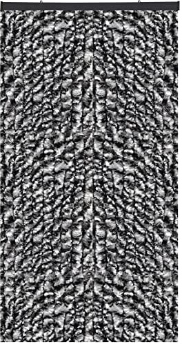 Arsvita Flauschvorhang, Chenille Vorhang, Insektenschutz für den Sommer Extrabreit, Auswahl: 140x200 Meliert schwarz - grau - weiß