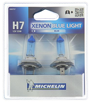 MICHELIN 2 Ampoules H7 BLUE LIGHT 55W, Lampes automobiles pour feux de route, de croisement et antibrouillard, Lumière du jour
