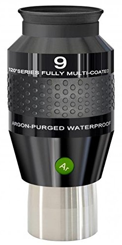 Explore Scientific 120° Ar high-end eyepiece 9 mm (2 inches) multi-layer coating and argon inert gas filling.