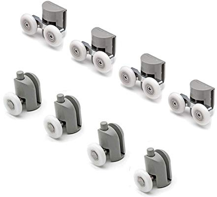 Kit 8 pièces roulettes remplacement douche pour verre porte coulissante Mix 1