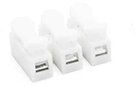 Lüsterklemmen weiß Drucköffnung 3-fach 50 Stück