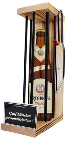 Personalisierte Geschenke für Männer Frauen Geschenkidee - Eiserne Reserve Black Edition Erdinger Weißbier Bier (1 x 0.5 l) incl. Notsäge - Papa Mama Geburtstag Hochzeit
