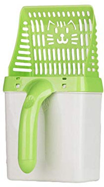 PoeticHouse Pelle à Litière pour Chat, Pelle Chat Litiere avec Poubelle et Support en Plastique, Idéal Nettoyage Fournitures Durable Litière pour Chat avec Pelle
