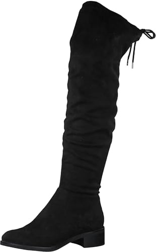 s.Oliver Damen Overknee Stiefel Flach Elegant, Schwarz (BLACK), 36