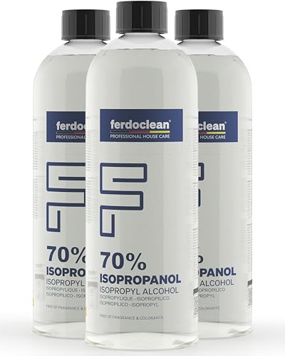 ferdoclean 3L (3 x 1 Liter) Isopropanol 70% | Lösungsmittel 3000ml Alkohol Lackreiniger für Folierung | Bildschirmreiniger | Entfetter - Reinigungsmittel 3L IPA