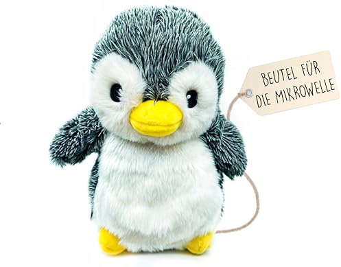 Wärmetier 23 cm - Wärme Kuscheltier - Kirschkernkissen Tier - Wärmekissen Tier - Kuscheltier Wärmekissen - Wärmekissen Baby - Wärmekissen Kuscheltier - Stofftier Pinguin - Abnehmbarer Saatbeutel