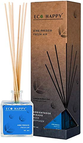 ECO HAPPY Diffusore di aromi al Profumo di Aria Fresca. 95ml. con piacevoli Note Floreali, Natura e Esterni Casa, Ufficio o Commercio.
