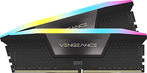 Corsair Vengeance RGB DDR5 RAM 64GB (4x16GB) 5600MHz CL36 Intel XMP iCUE Kompatibel Computer Speicher - Schwarz (CMH64GX5M4B5600C36)