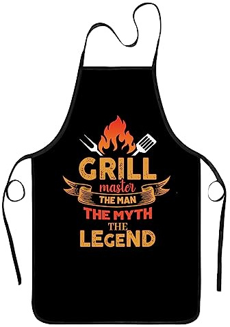 Zukmvuh Lustige Grillschürze für Männer – Grillmeister-Schürze für den Vatertag, Schwarz, Small