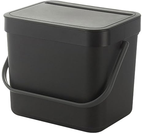 Amosfun Hängender Müllbehälter Küche Platzsparend Leicht zu Reinigen Büro und für mit Deckel Kunststoff Schwarz