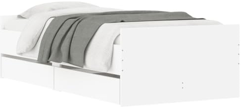 vidaXL Bettgestell mit Schubladen Weiß 90x200 cm