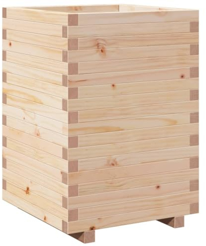 vidaXL Jardinière 50x50x72,5 cm Bois de pin Massif, jardinière d'extérieur, bac à Fleurs, bac à tomates, jardinière de terrasse, bac à Pommes de Terre
